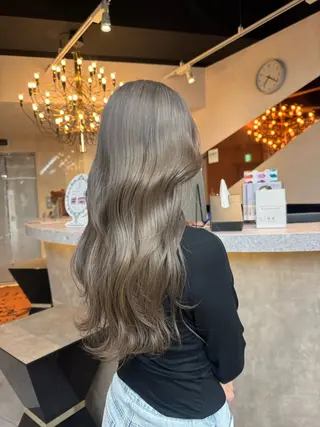 ロング カラー ヘアアレンジ 韓国×艶髪 さきのヘアスタイル