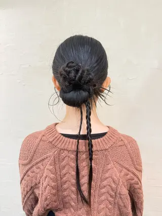 セミロング ヘアアレンジ まとまるボブ🌼 アレンジ🌼鴨下穂香のヘアスタイル