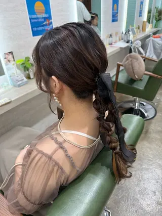 ミディアム ヘアアレンジ 縮毛矯正/ /関内/あべももこのヘアスタイル