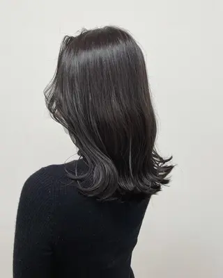 セミロング カラー ヘアアレンジ 酸性縮毛矯正🧴韓国 レイヤー/髪質改善のヘアスタイル
