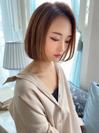 ミディアム カラー MIKU /ボブ/外ハネボブのヘアスタイル