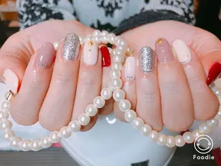 セミロング ネイル 長さ出し専門 nynaのネイルデザイン