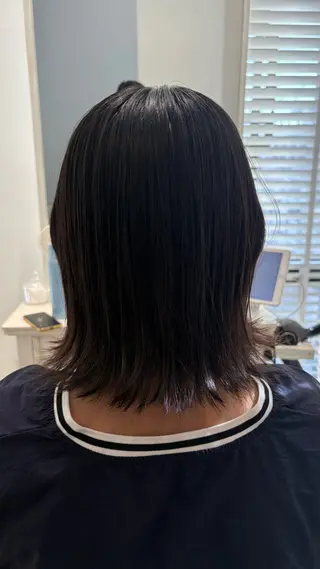 ミディアム カラー 似合わせ 顔周りYUUGAのヘアスタイル
