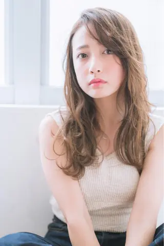 ミディアム カラー パーマ ヘアアレンジ 【白髪ぼかし 専門GBG】自由が丘のヘアスタイル