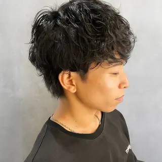 ショート パーマ メンズ 【nui 茨木】 清水優のヘアスタイル