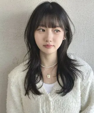 セミロング 韓国レイヤー🇰🇷 🤍🎀honokaのヘアスタイル