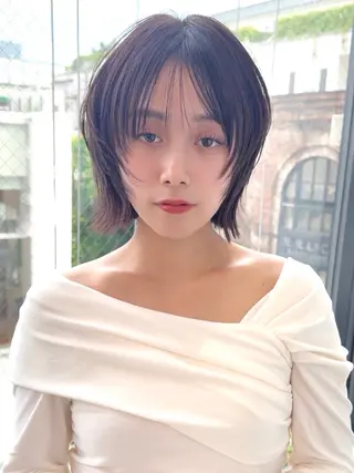 ショート カラー 莉乃/縮毛矯正/髪質 改善/艶カラーのヘアスタイル