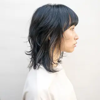 ミディアム カラー パーマ 美髪/デザイン /　湯本　哲也のヘアスタイル