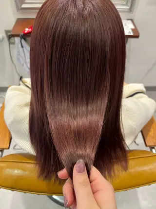 ミディアム カラー 髪質改善アンジュール かのんのヘアスタイル