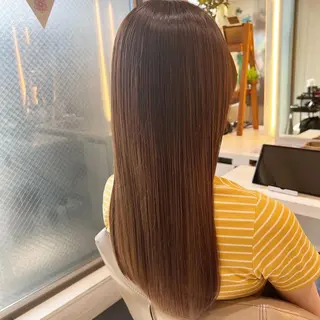 ロング 三箇島陽香/髪質改善 クロスパーマ縮毛矯正のヘアスタイル