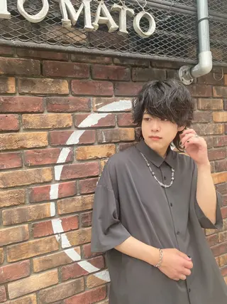 ミディアム カラー パーマ ヘアアレンジ メンズ メンズ特化酒井翔太 /メンズカット/名駅のヘアスタイル