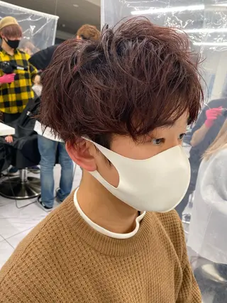 セミロング カラー ヘアアレンジ メンズ特化 水口湧太のヘアスタイル