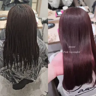 セミロング カラー 縮毛矯正をしている人 のためのカラーのヘアスタイル