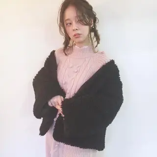 セミロング カラー ヘアアレンジ 薬院:今泉/上川美幸 ボブ/顔周りレイヤーのヘアスタイル
