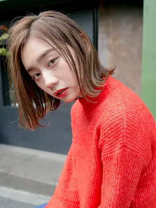 ミディアム カラー 甲斐 敢のヘアスタイル