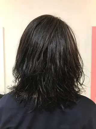 ミディアム カラー パーマ 横田 尚登のヘアスタイル