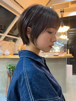 ショート カラー 縮毛矯正×艶髪カラー 髪質改善/三ツ木のヘアスタイル
