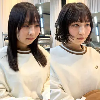 ショート ウルフ/レイヤー/ ブリーチカラーのヘアスタイル
