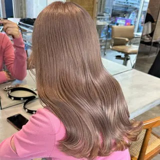 セミロング カラー ミルクティーベージュ /sara💛のヘアスタイル