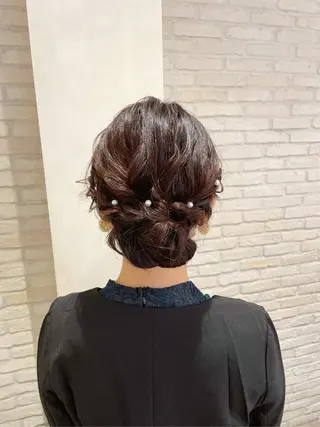 セミロング ヘアアレンジ シールエクステ横浜 🐏☁️miminaのヘアスタイル