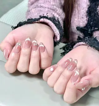 ネイル 🍑長さだし ワンホン💅モモコのネイルデザイン