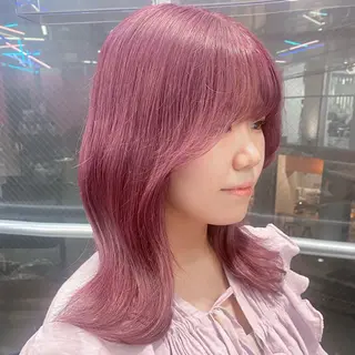 セミロング カラー 💗💗韓国レイヤー yu-ki💗💗のヘアスタイル