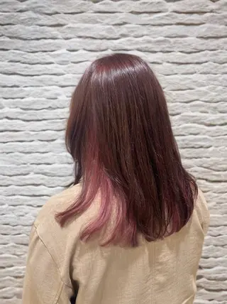 セミロング カラー 髪質改善×レイヤー 高嶋のヘアスタイル