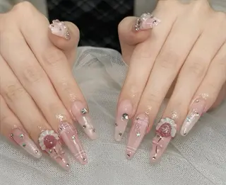 ロング カラー 高橋 ユキのネイルデザイン