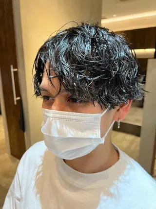 ショート パーマ メンズ 波巻きスパイラルパー マ/シャドウパーマ駿のヘアスタイル
