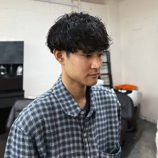 ショート パーマ メンズ 服に合うお洒落ヘア /GLOP リュートのヘアスタイル