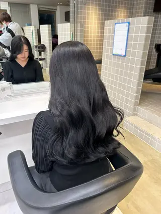 セミロング カラー パーマ ヘアアレンジ メンズ キッズ 🦋韓国レイヤー｜ 透明感グレージュ🦋のヘアスタイル