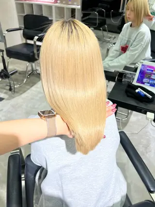 ミディアム 🎀ダブルカラー/ ピンク×ガーリー🎀のヘアスタイル
