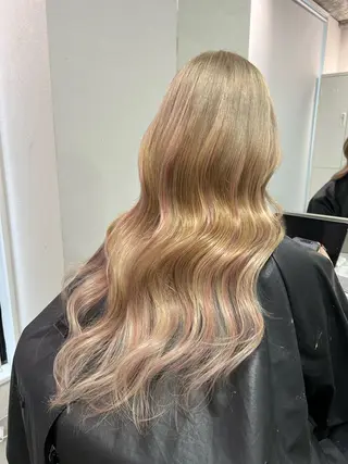 ロング カラー ハイトーン&髪質改善 &韓国エクステ🤎のヘアスタイル