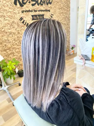 セミロング ケアブリーチ 黒瀬有汰のヘアスタイル
