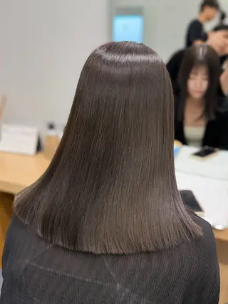 ミディアム カラー 巻ける髪質改善🫧ハ イライト/永田汰伊智のヘアスタイル