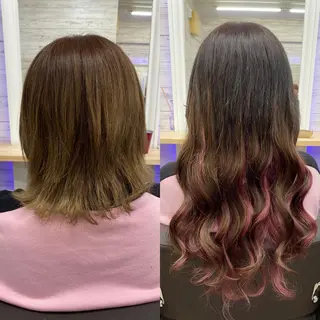 セミロング カラー ヘアアレンジ アイブロウ LAVENDIA 初音のヘアスタイル