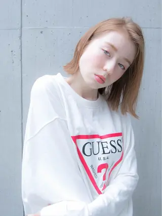 ショート カラー パーマ ヘアアレンジ 髪質改善🩵縮毛矯正 代々木/木下のヘアスタイル