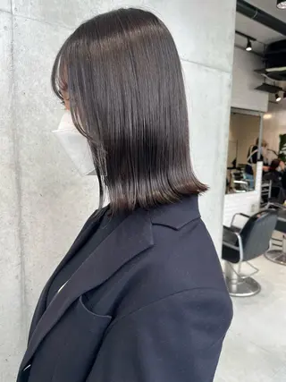 カラー パーマ ヘアアレンジ 透明感/オリーブ/ グレージュ/YUKAのヘアスタイル