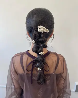 ロング ヘアアレンジ mizu🐾 hair braceのヘアスタイル