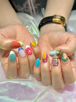 ネイル 【OKIKA】 らん🦖🌈🧡のマツエク・マツパデザイン