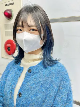 ミディアム カラー ショートヘア💫 ハイトーン西田拓馬のヘアスタイル