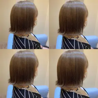 ミディアム カラー 金島 青のヘアスタイル