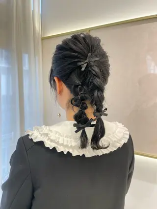 セミロング ヘアアレンジ CARELLY Rukaのマツエク・マツパデザイン