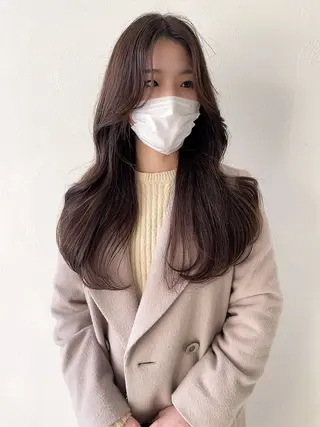 ロング ムラ修正ブリーチ 山田眞之介のヘアスタイル