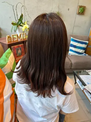 セミロング カラー 増渕 里奈のヘアスタイル