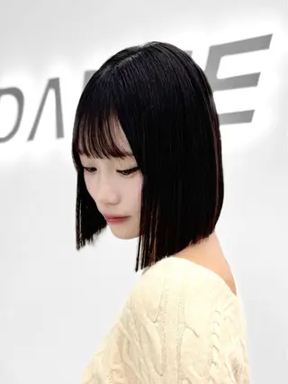 ミディアム カラー ヘアアレンジ 縮毛矯正🤍 盛れるボブ/ひかりのヘアスタイル