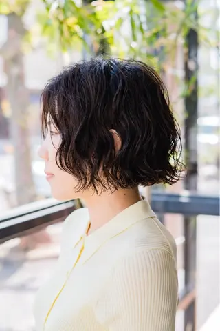 ショート パーマ 難波 侑希のヘアスタイル