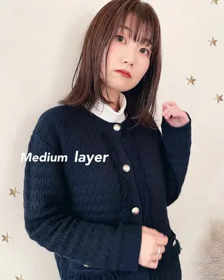 セミロング カラー 市川 千夏のヘアスタイル