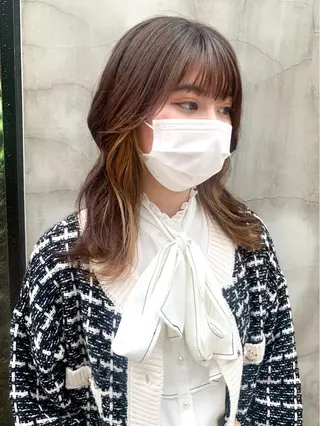 ミディアム カラー ヘアアレンジ yuka .のヘアスタイル