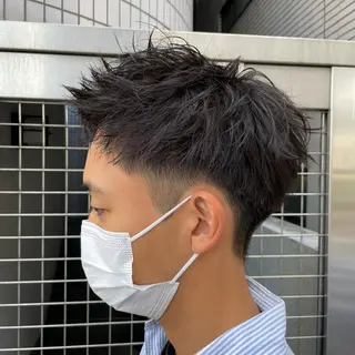 ショート メンズ アイブロウ 【メンズ縮毛矯正】 田中秀斗のヘアスタイル